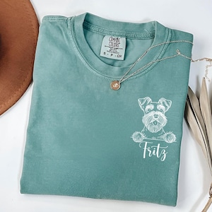 Custom Schnauzer T-Shirt | Personalized Schnauzer Tee | Schnauzer Mom Gift | Dog Lover Shirt | Comfort Colors Schnauzer Tee | Dog Name shirt