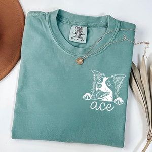 Custom Border Collie T-Shirt | Personalized Collie Tee | Border Collie Mom Gift | Dog Lover | Comfort Colors Collie Tee | Cute Dog Name Tee