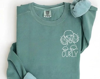Sweatshirt met aangepaste poedel | Gepersonaliseerde poedeltrui | Moedercadeau poedel | Hondenliefhebbertrui | Schattige poedelhondencadeaus | Sweater poedel