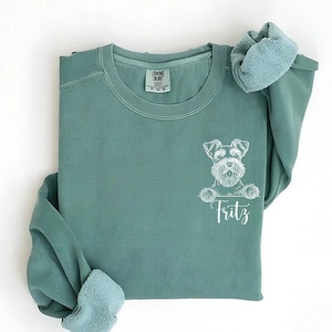 Custom Schnauzer Sweatshirt | Personalized Schnauzer Sweater | Schnauzer Mom Gift | Dog Lover Crewneck | Schnauzer Pullover | Cute Dog Name