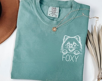 Camiseta Pomerania personalizada / Camiseta Pom personalizada / Regalo de mamá Pomerania / Camisa amante de los perros / Camisa Pommy de colores cómodos / Camiseta linda con nombre de perro