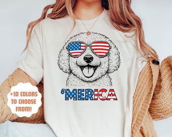Bichon Frise 4th of July Shirt | Patriotic Dog Mom Tee | Soft Cotton Unisex Shirt | Gift for Bichon Lover | American Pride Apparel