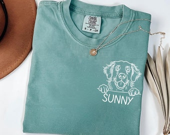 Custom Golden Retriever T-Shirt | Personalized Dog Name Tee | Golden Mama Gift | Dog Lover Shirt | Retriever Dog | Comfort Colors Golden Tee