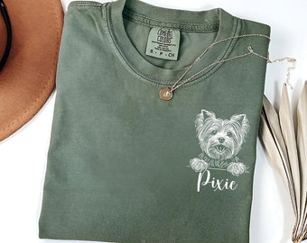 Custom Yorkie T-Shirt | Personalized Yorkshire Terrier Tee | Yorkie Mom Gift | Dog Lover Shirt | Comfort Colors Yorkie Tee | Dog Name Tshirt