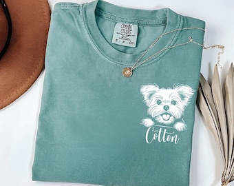 Custom Maltese T-Shirt | Personalized Maltese Tee | Maltese Mom Gift | Dog Lover Shirt | Comfort Colors Maltese Shirt | Cute Dog Name Tee