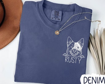Custom Australian Cattle Dog T-Shirt | Personalized Blue Heeler Tee | Cattle Dog Mom Gift | Heeler Lover Shirt | Comfort Colors Dog Tee