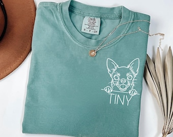 Aangepaste chihuahua-T-shirt | Gepersonaliseerde chi-T-shirt | Moedercadeau chihuahua | Hondenliefhebbershirt | Comfort Colors chihuahua-T-shirt | Leuke T-shirt met hondennaam