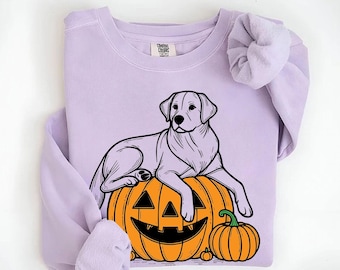 Halloween Labrador Sweatshirt | Cute Dog Pumpkin Sweater | Fall Dog Lover Gift | Labrador Retriever Sweater | Black Lab Halloween | Spooky