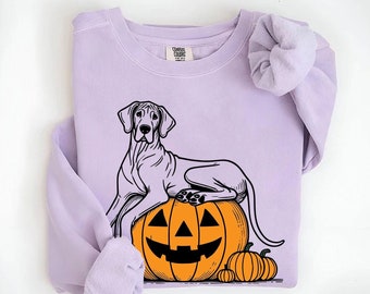 Great Dane Halloween Sweatshirt | Pumpkin Great Dane Sweater | Great Dane Lover | Halloween Dog | Autumn Great Dane Gifts | Boo Great Dane