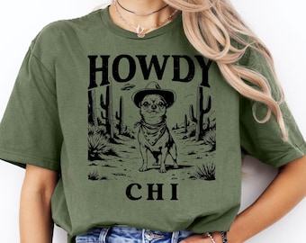 Camisa vaquera "Hola Chihuahua": regalo para mamá perruna del oeste