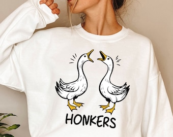 Honking Geese Sweatshirt | Funny Goose Lover Gift | Silly Goose Sweater | Honkers Sweater | Bird Lover Gift  | Funny Goose Sweater