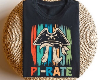 Pi-Rate T-Shirt | Math Pun Tee | Pirate Pi Day Shirt | Math Teacher Shirt | Mathematics Shirt | Funny Math Tee | Math Lover Gifts