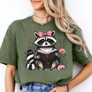Raccoon Book Lover Shirt | Bookish Tee | Women Reading Shirt | Reader Gift | Raccoon Book Shirt | Romance Book Shirt