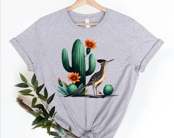 ロードランナーサボテンシャツ | 砂漠の鳥Tシャツ | バード