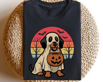 レトロなハロウィンダックスフントシャツ：不気味なダックスフント犬Tシャツ