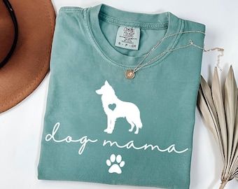 Komfort Farben Hund Mama Shirt | Niedliches Husky Mom Shirt | Hunde Mama Geschenk | Muttertag Hund Liebhaber Shirt | Hunde Mama T-Shirt | Husky Mama Geschenk