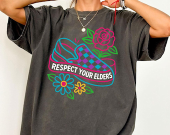 Retro Respect Your Elders Shirt | Elder Emo Shirt | Emo Shirt | Emo Music Shirt | Emo Girl Shirt | Music Lover Shirt | Floral Emo Shirt