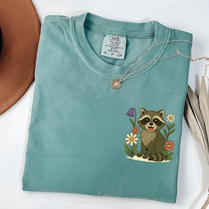 Floral Raccoon T-shirt | Cute Trash Panda Shirt | Raccoon Lover Shirt | Cottagecore Raccoon Gift | Raccoon Comfort Colors Shirt