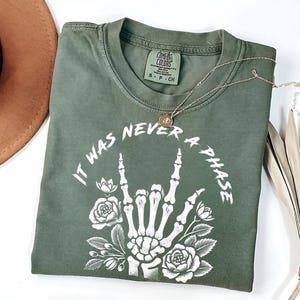 It Was Never A Phase Emo Shirt | Skeleton Hand Tee | Elder Emo Graphic T-Shirt | Goth Punk Rock Shirt | Elder Emo Shirt | Emo Gift