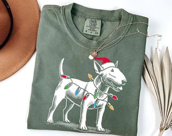 Bull Terrier Christmas T-Shirt: Dog Lover Holiday Tee