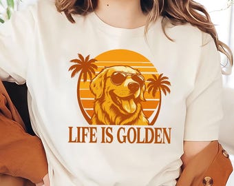 Vintage Life is Golden Retriever Shirt: Retro Dog Lover Tee