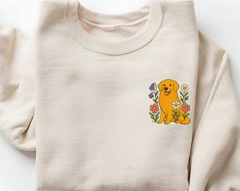 Floral Golden Retriever Sweatshirt: Dog Mom Gift