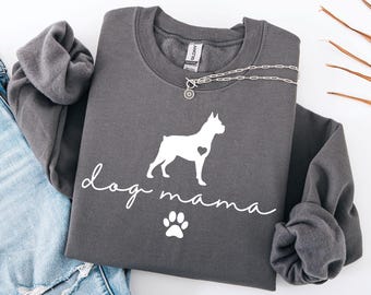 Cane Corso Dog Mama-sweater: hartsilhouet, cadeau hondenliefhebber