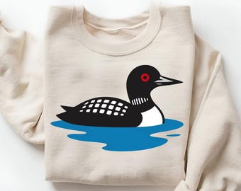 Vintage Loon Sweatshirt: Wildlife Bird Lover Crewneck