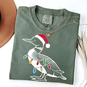 Christmas Common Loon Shirt | Loon Bird Holiday Tee | Lake Lover Gift | Loon Shirt | Festive Loon Shirt | Bird Watcher Gift | Xmas Loon Tee