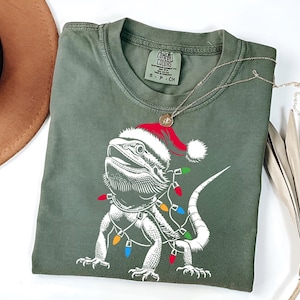 Kerstshirt met baardagaam: reptielen-T-shirt voor de feestdagen