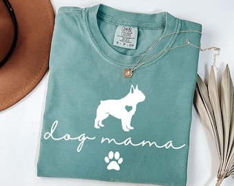 Komfort Farben Bulldogge Mom Shirt | Geschenk für Hundemama | Bulldogge Liebhaber | Niedliches Bulldogge Pfoten-Hemd | Englische Bulldoggen-Hemd | Geschenk für Tierliebhaber