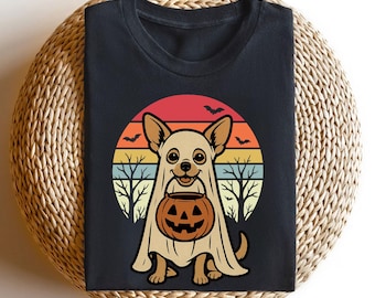 トールペイント作品　チワワのハロウィン チワワ ハロウィン Tシャツ チワワ愛好家へのギフトシャツ ユニ