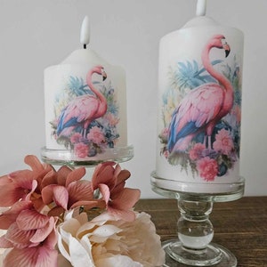 Tropical Collection - Decoupage Flameless LED Pillar Candles