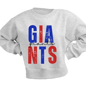 Distressed Giants PNG Football Mascot Red and Blue