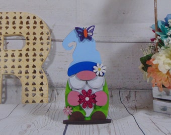 DIY Unfinished MDF Spring Gnome Kit - Craft Your Whimsical Garden Decor Project
