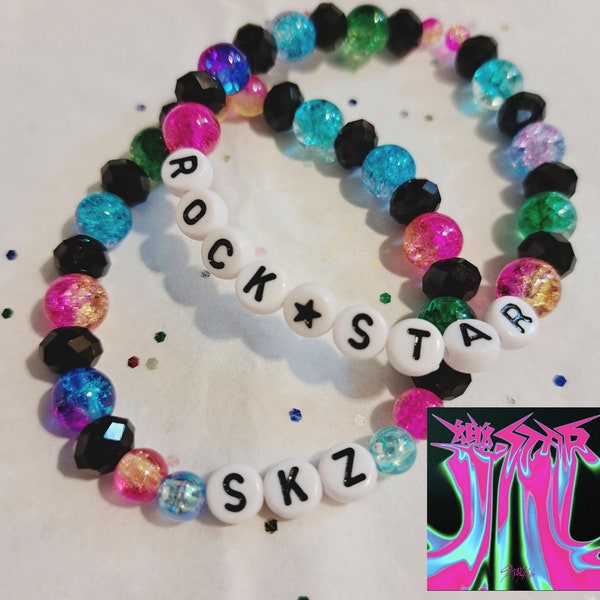 Stray Kids Rockstar pair of Beaded Bracelets Kpop Skz