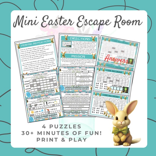 Easter Eggstravaganza: A Mini Escape Adventure! Printable Party Game for kids, families, groups and teens.