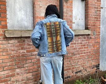 Women's Western Denim Lucky Brand Jacket with Pendleton® Wool Inlay
