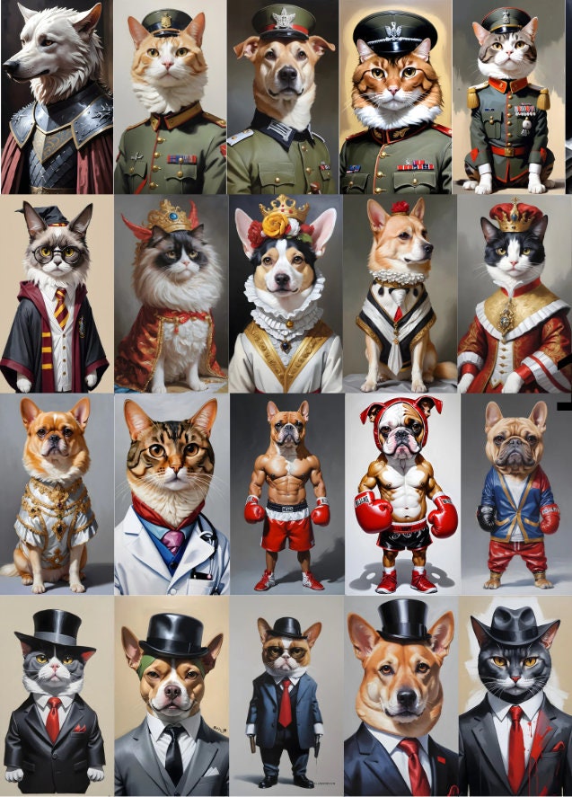 BUNDLE 43 Custom Pet Portrait Templates, Printable Pet Templates ...