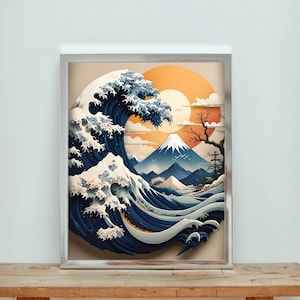 The Great Wave off Kanagawa Canvas Print Wall Art, Large Hokusai Artwork, Japanese Ocean Print, Hokusai design Option,The Great Wave art