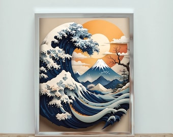 The Great Wave Off Kanagawa Canvas – Japanese Wall Art Print – Hokusai Poster – Traditional Ocean Art – Famous Wave Canvas Decor