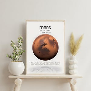 Mars, Mars Print, Mars Wall Art, Mars Poster, Mars Pictures, Mars Planet From Space, Space Art Print, Digital download, Printable Wall art