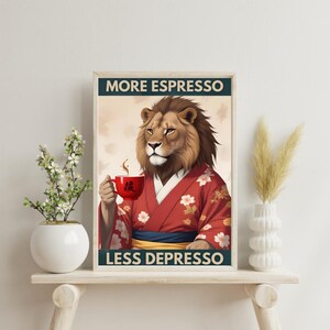 Lion Coffee Posters - Etsy