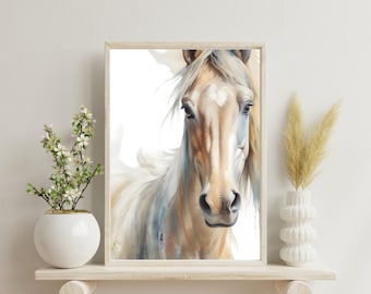 Farmhouse Horse Photography Print - Farmhouse Horse Photography Poster, Printable Wall Art Digital Download, Home Decor, Wall Decor