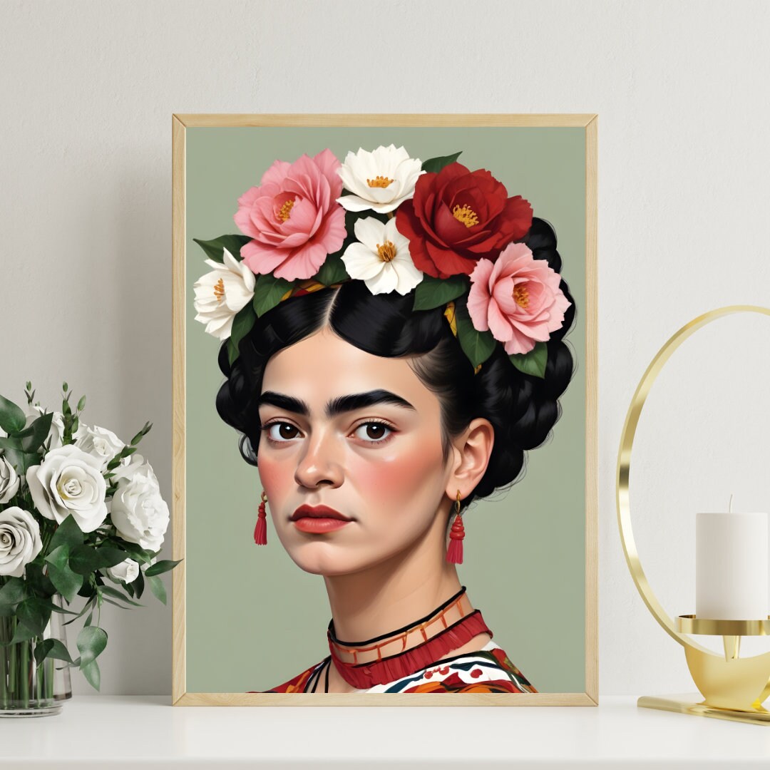 Frida Kahlo Pop Art Framed Poster - Frida Kahlo Pop Art Framed Wall Art ...