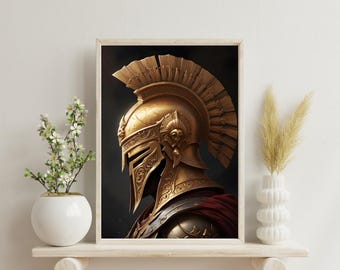 Spartan Warrior Art Print - Spartan Warrior Art Poster, Printable Wall Art Digital Download, Home Decor, Bedroom Decor, Instant Download