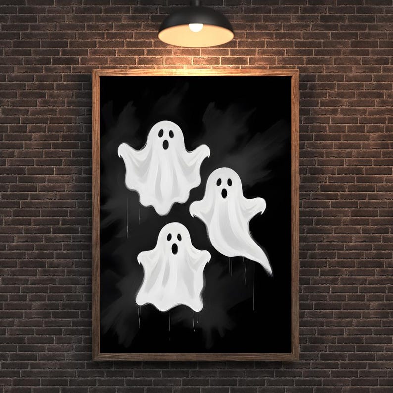 Ghosts Printable Wall Art Halloween Art Print Poster Spooky & Fun