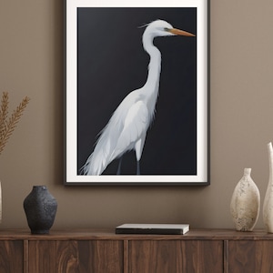 The Great Egret Printable Wall Art - Elegant Bird Decor