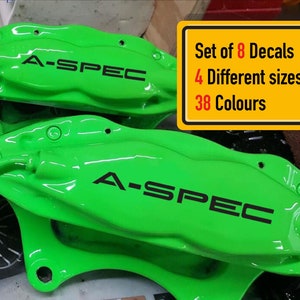 8 x Acura A-Spec (Different Style) Brake Caliper Vinyl Decals Stickers (LETTERING and LOGO ONLY)