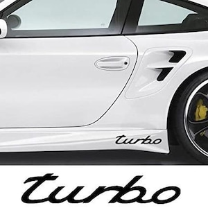 2 x Calcomanías de vinilo para puertas laterales de coche P Car. Turbo/Turbo S